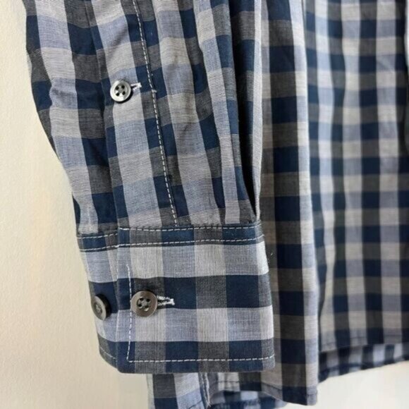 Michael Michael Kors Men's Size M 15 1/2 Blue Long Sleeve Button Down Shirt 32/3 - Picture 4 of 10